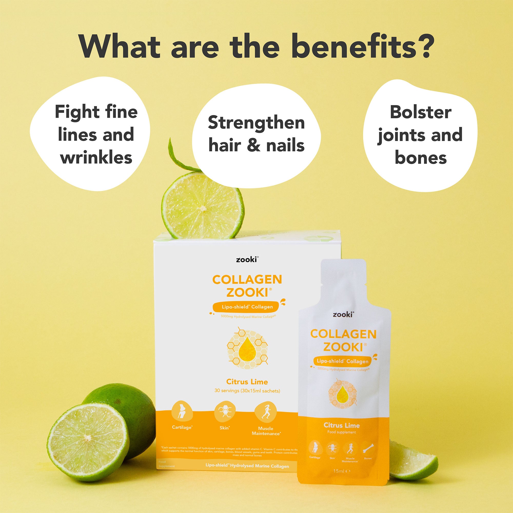 Zooki Marine Collagen 5g Citrus Lime Flavour Liquid Sachets