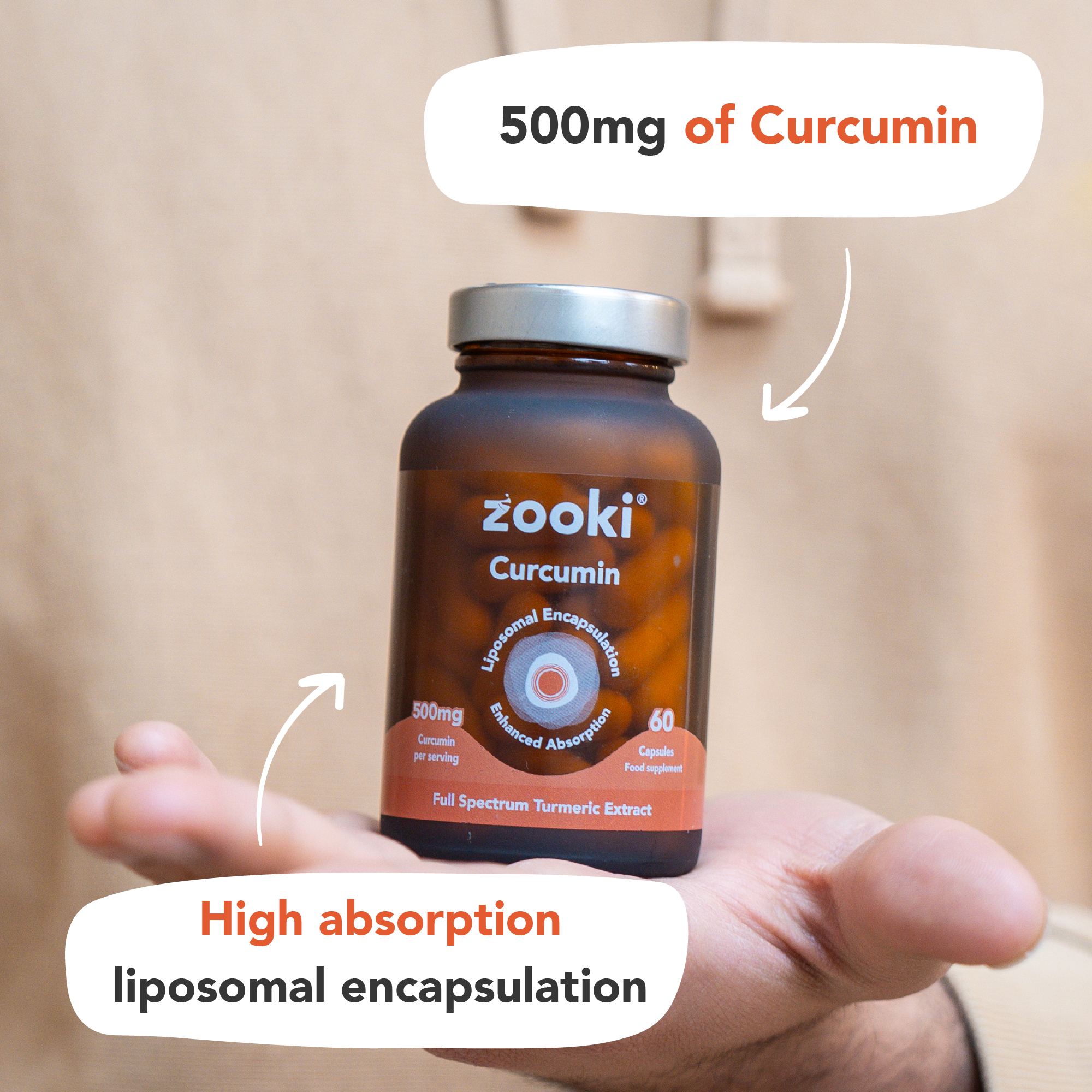 Zooki Curcumin 500mg Capsules 60