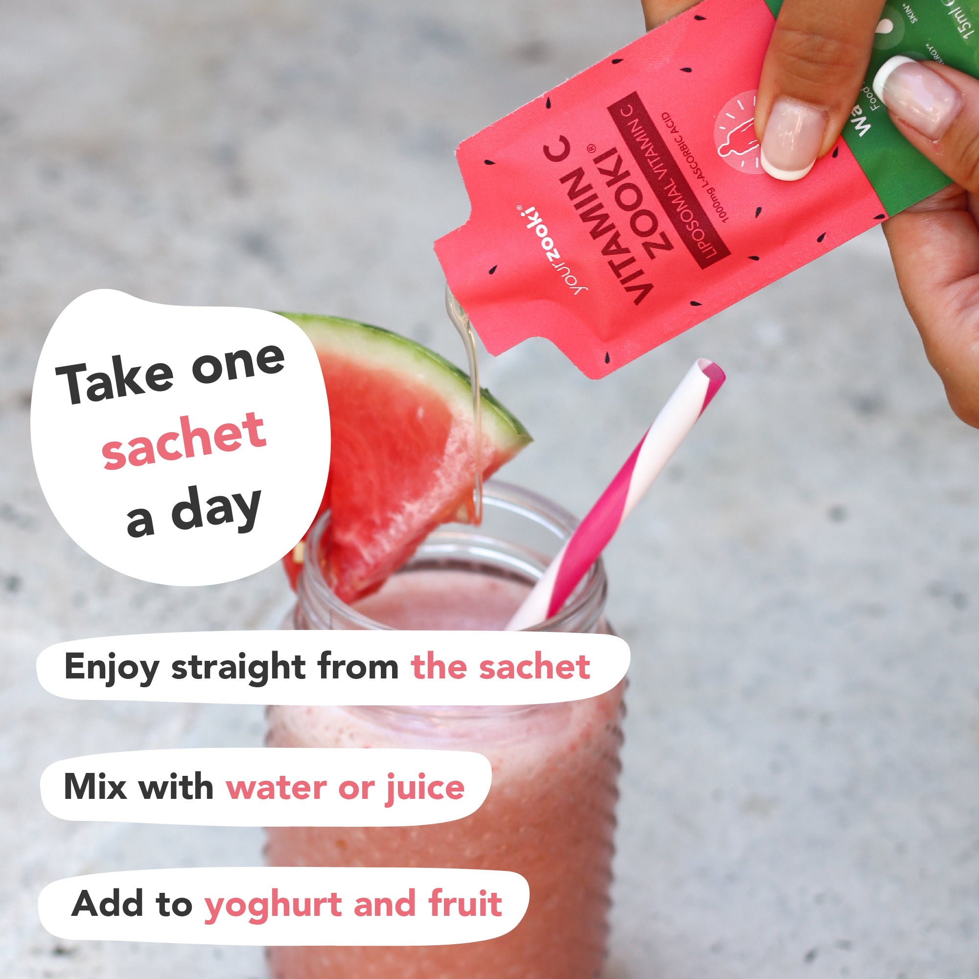 Zooki Vitamin C 1000mg Watermelon Flavour Sachets