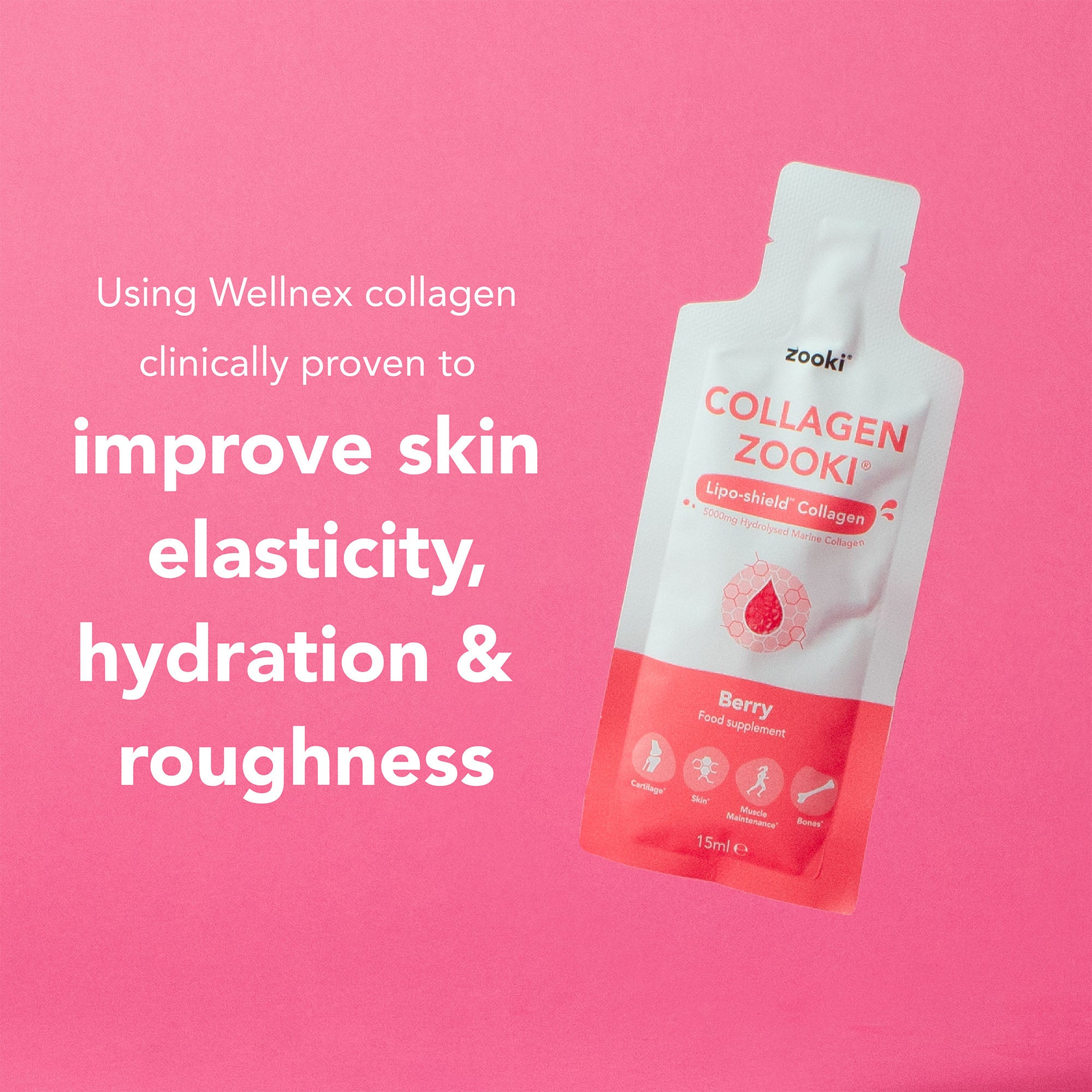 Zooki Marine Collagen 5g Berry Flavour Liquid Sachets