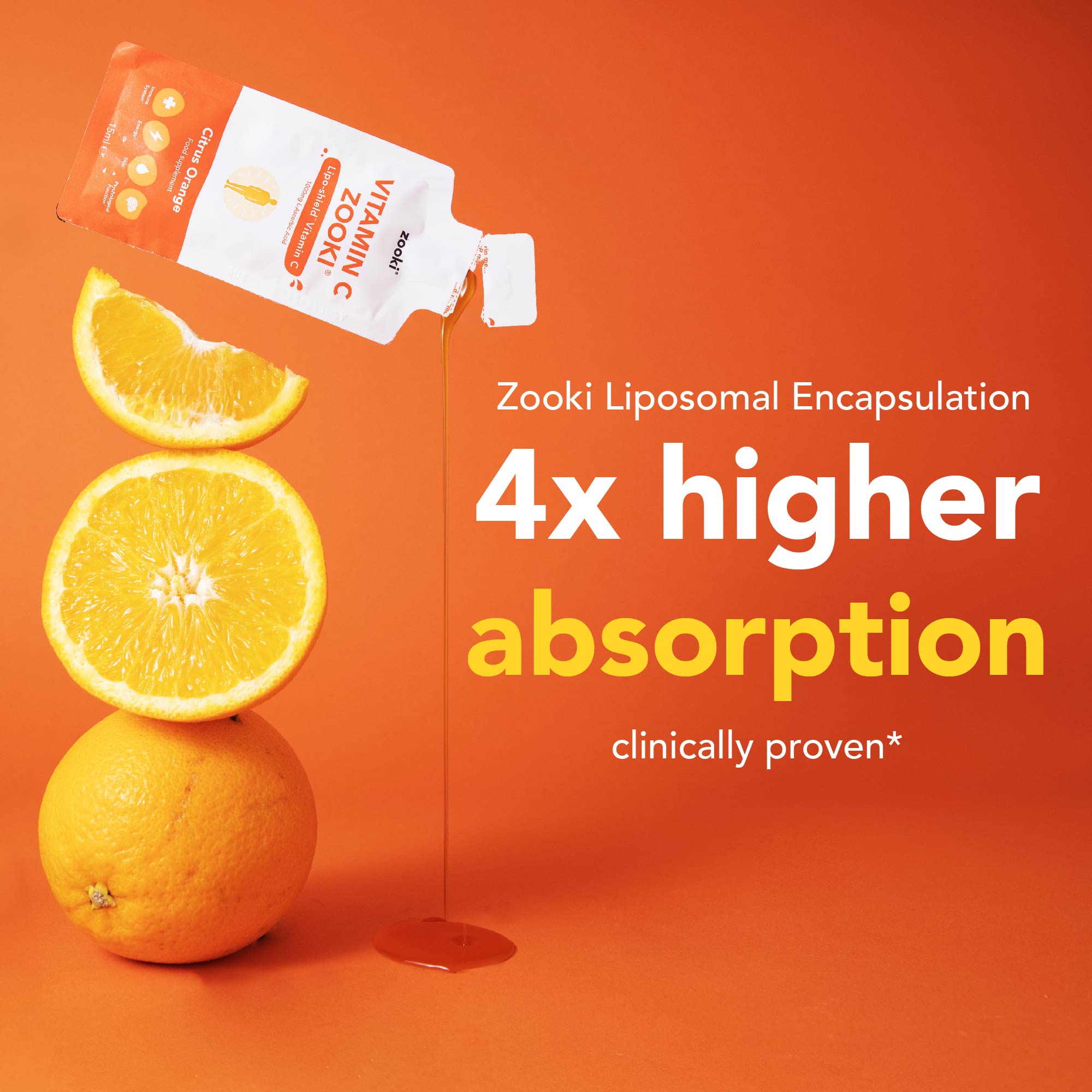 Zooki Vitamin C 1000mg Citrus Orange Flavour Sachets