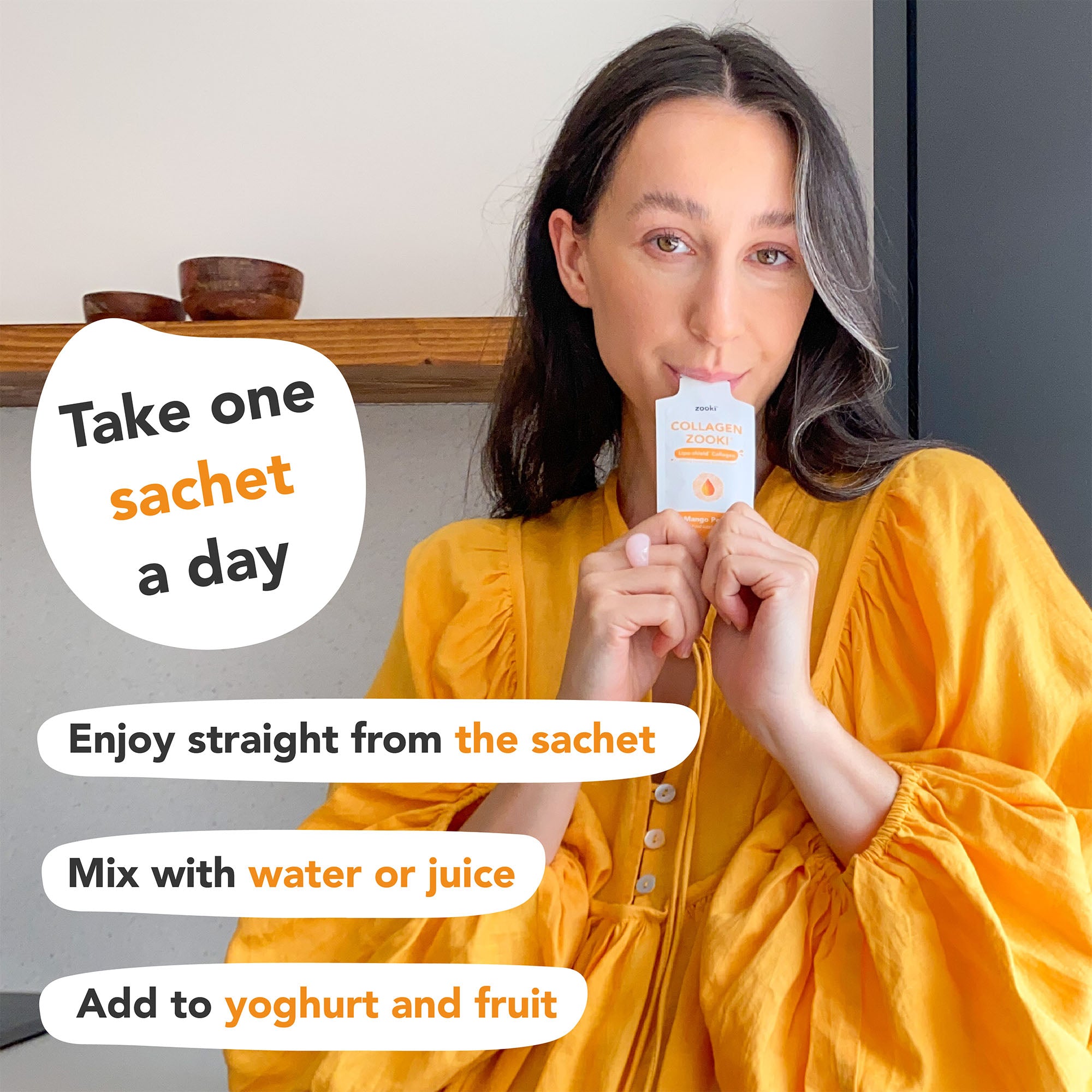 Zooki Marine Collagen 5g Mango Peach Flavour Liquid Sachets