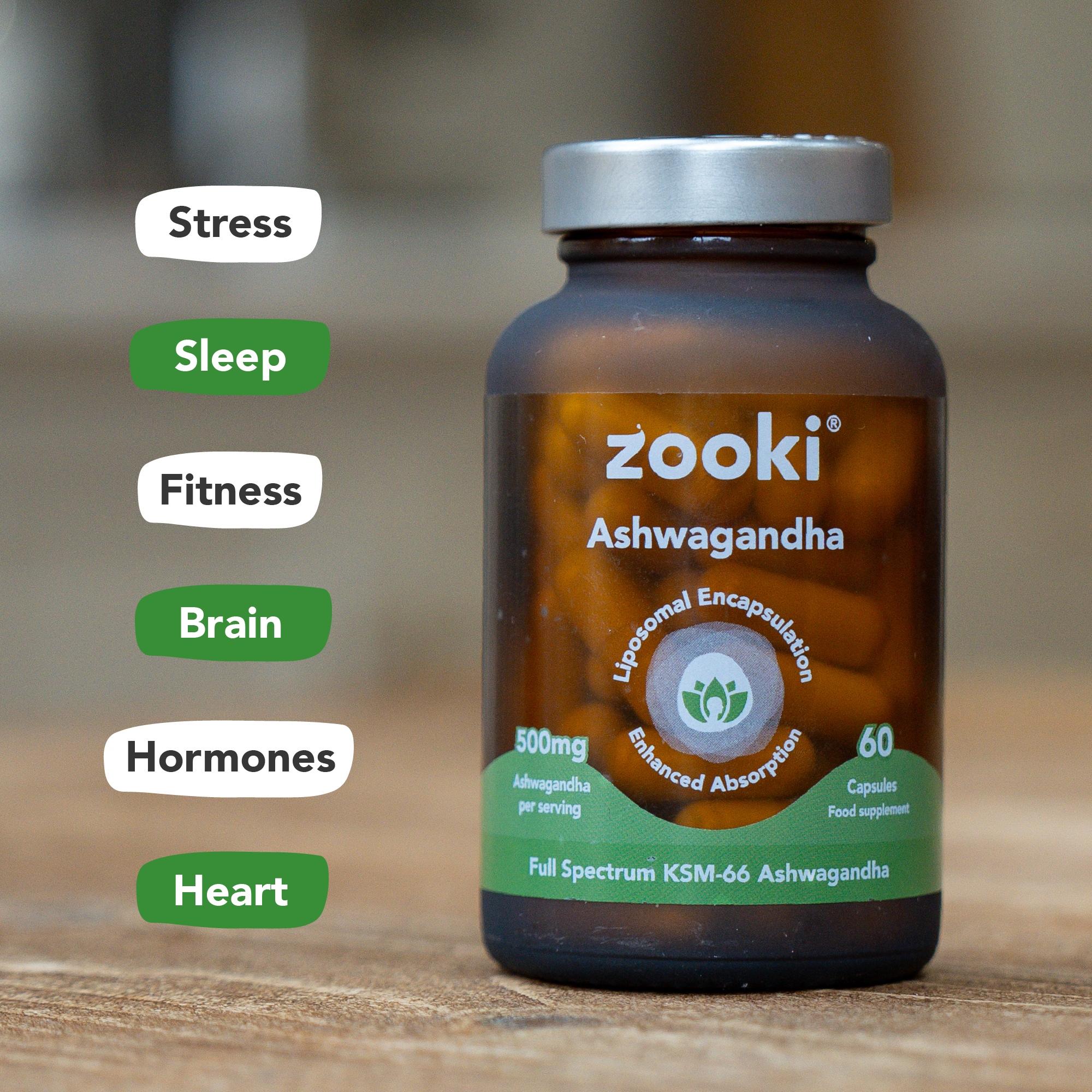 Zooki Ashwagandha 500mg Capsules 60