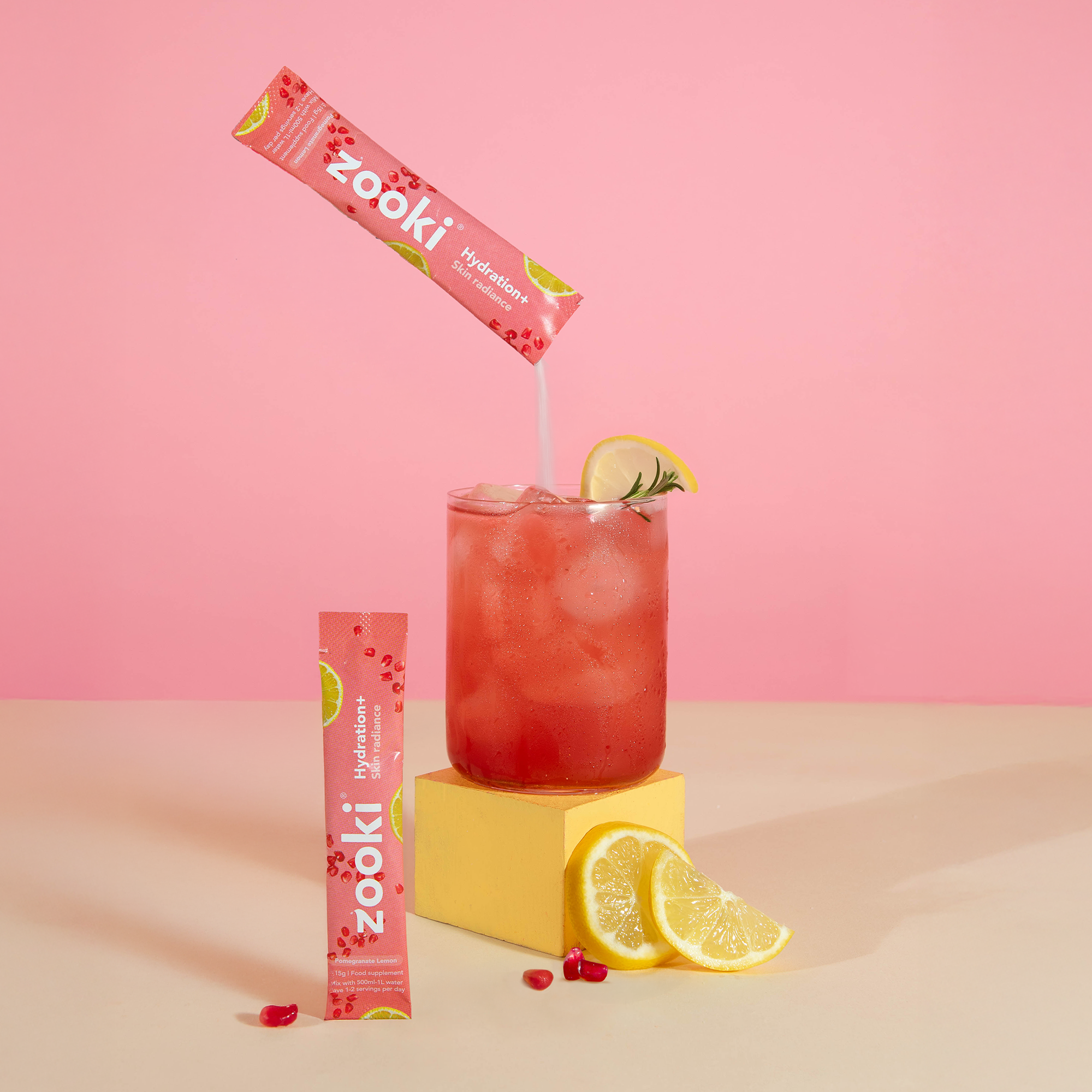 Zooki Hydration + Skin Radiance Pomegranete Lemon Flavour Sachets