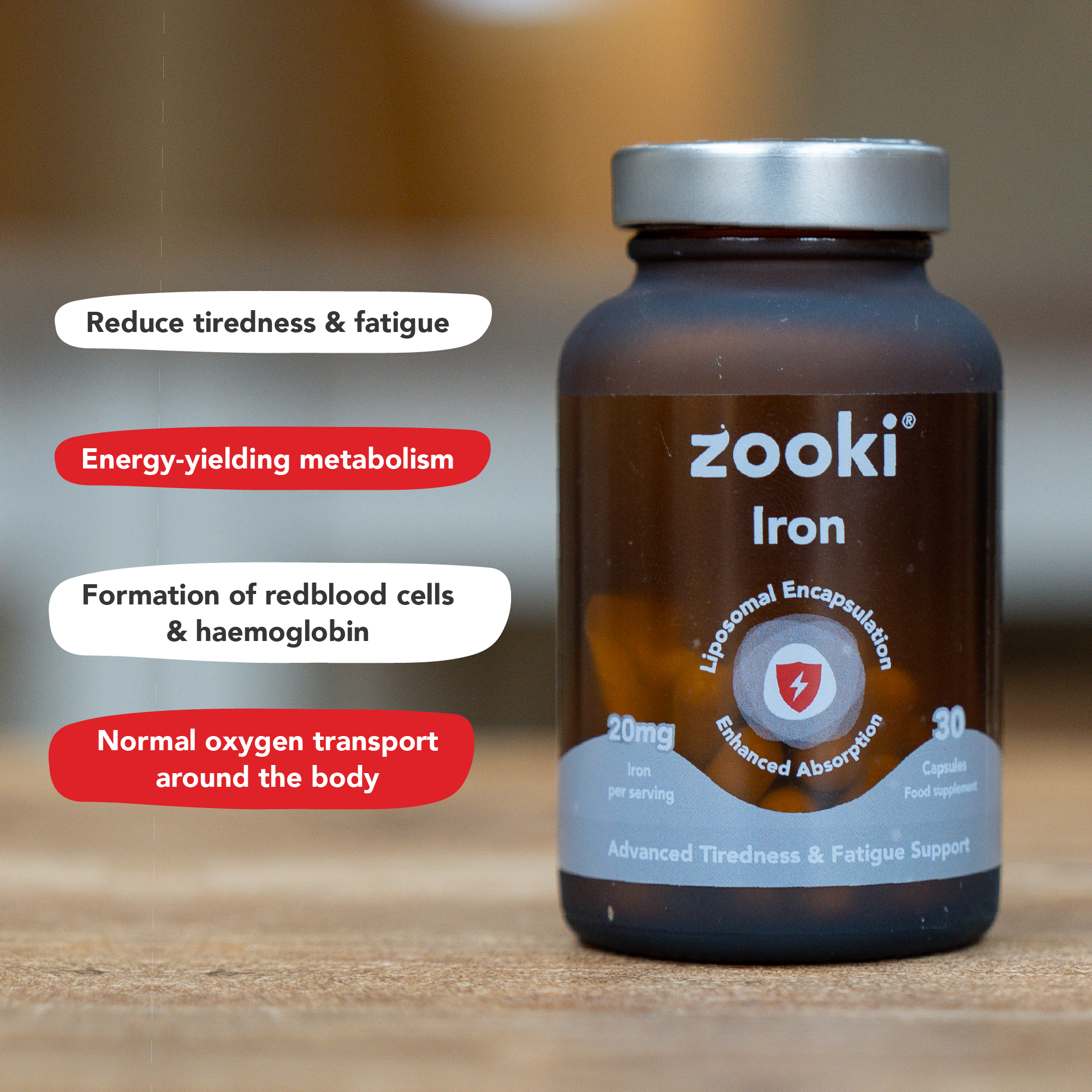Zooki Iron Bis-glycinate 20mg Capsules 30