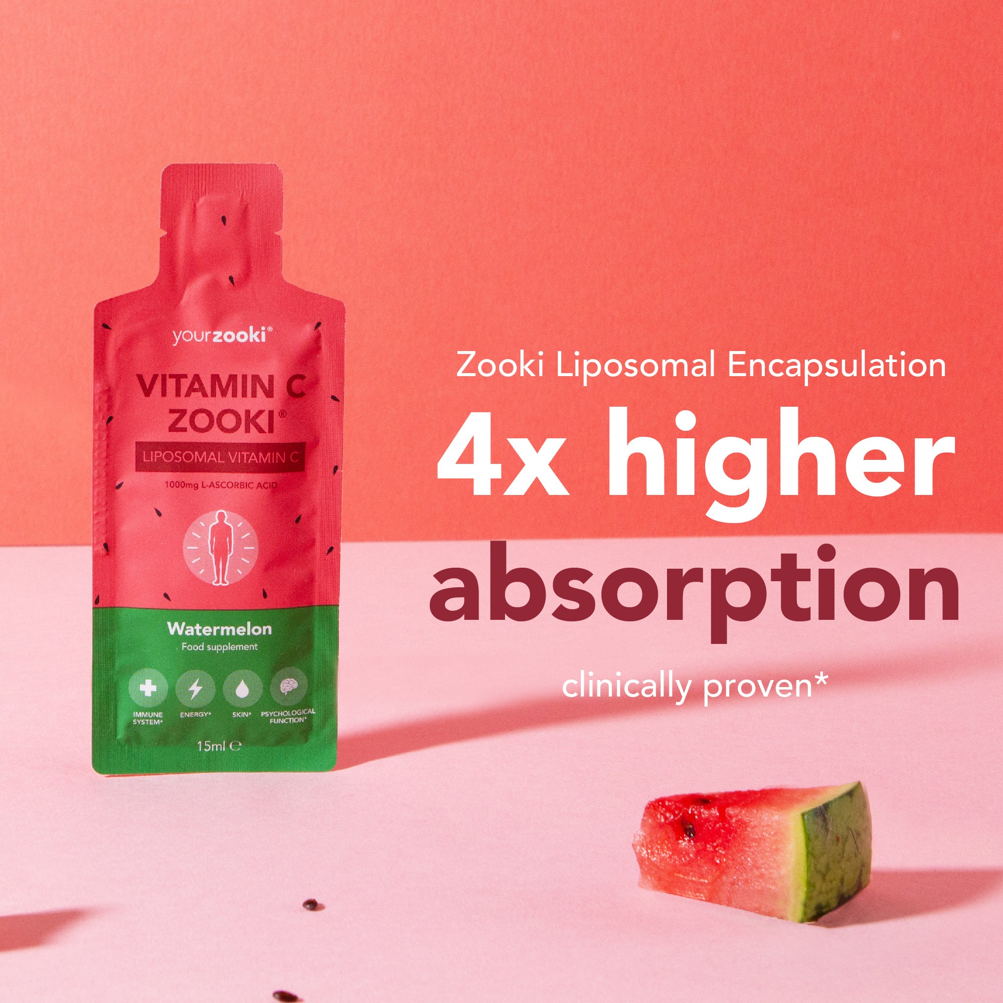 Zooki Vitamin C 1000mg Watermelon Flavour Sachets