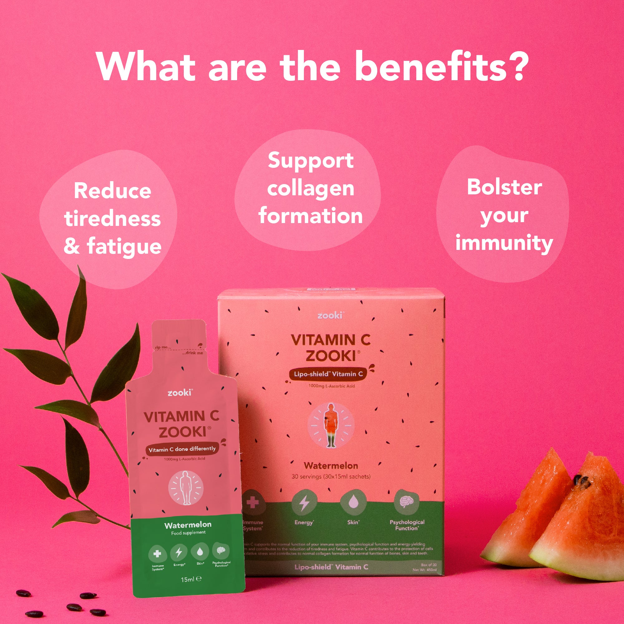 Zooki Vitamin C 1000mg Watermelon Flavour Sachets