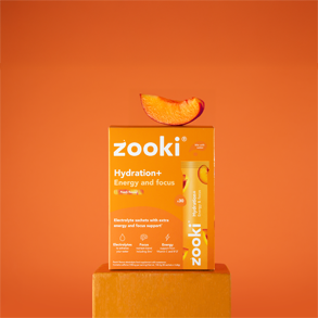 Zooki Hydration + Energy and Focus Peach Flavour Sachets